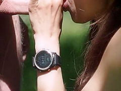 Forest Nymph - Sucks A Strangers Cock And Gets A Load Of Warm Cum In Her Mouth
