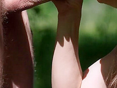 Forest Nymph - Sucks A Strangers Cock And Gets A Load Of Warm Cum In Her Mouth