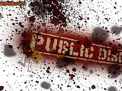 Public bonded bitches gagging and fingered