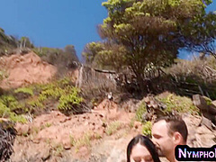 Curvy fat plumper teasing outdoor gets cumshowered