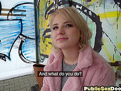 Amateur chick pulled and gets to fuck POV