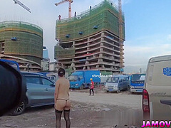 Asian Girl Posing with tied hand Outdoor