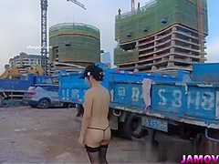 Asian Girl Posing with tied hand Outdoor