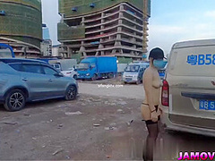 Asian Girl Posing with tied hand Outdoor