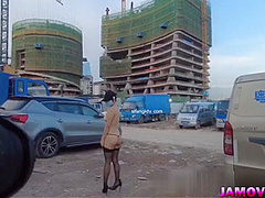 Asian Girl Posing with tied hand Outdoor