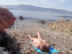 Exhibitionist Flashes His Dick For A Nudist Milf. She Sucked On The Beach 9 Min