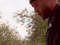 Outdoor sex with horny babe in uniform