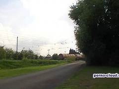 Workers outdoor fuck with Helen