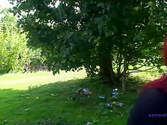 Public redhead milf gets slammed