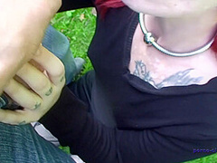 Public redhead milf gets slammed