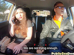 Bigtitted amateur agrees to instructor to pass driving test