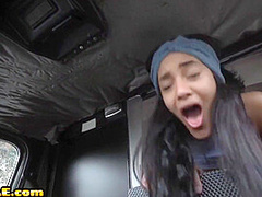 21yo cab inked slut fucked in her wet pussy in taxi