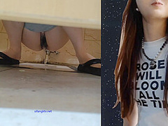 Chinese Cuties Pissing in Toilet