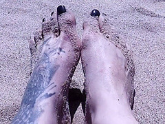 Mel Fire - Redhead Topless At The Beach