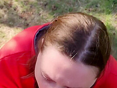 Amateur Deepthroat Queen Swallows Bwc And Cum On The Public Hiking Trail