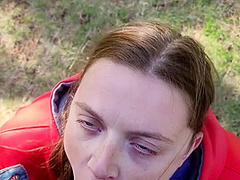 Amateur Deepthroat Queen Swallows Bwc And Cum On The Public Hiking Trail