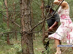 Black cock for a MILF outdoor