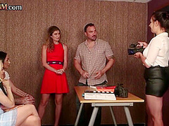 CFNM group British BJ on college while teacher filming