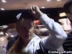 Amatur coed blonde teen sneaking around