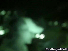 Amatur coed blonde teen sneaking around