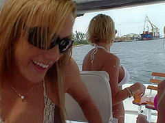 Horny Lesbians Touching Each Other On The Boat - NaughtyGirls