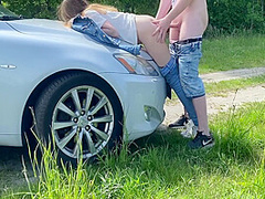 Sucking Dick Outdoors On The Side Road And Got Fucked Outdoors On The Car Hood 8 Min