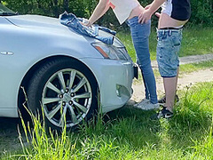 Sucking Dick Outdoors On The Side Road And Got Fucked Outdoors On The Car Hood 8 Min