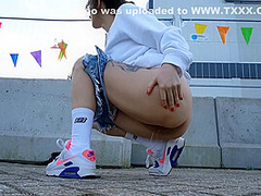 Sexy And Horny Girl Pees In Public