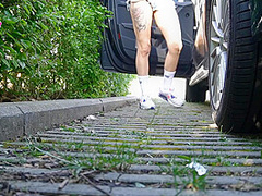 Sexy And Horny Girl Pees In Public