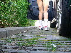 Sexy And Horny Girl Pees In Public