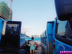 Asian Girl Posing with tied hand Outdoor