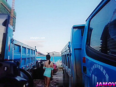 Asian Girl Posing with tied hand Outdoor