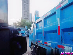 Asian Girl Posing with tied hand Outdoor