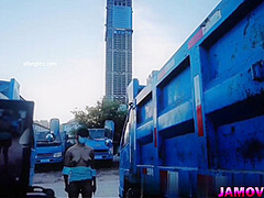 Asian Girl Posing with tied hand Outdoor