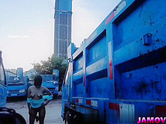 Asian Girl Posing with tied hand Outdoor