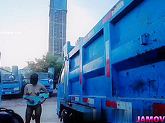 Asian Girl Posing with tied hand Outdoor