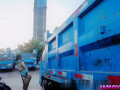 Asian Girl Posing with tied hand Outdoor