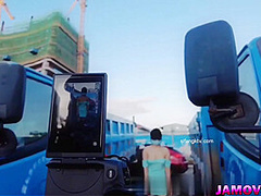 Asian Girl Posing with tied hand Outdoor