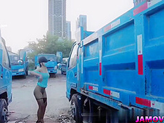 Asian Girl Posing with tied hand Outdoor