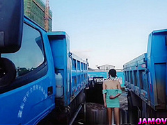 Asian Girl Posing with tied hand Outdoor