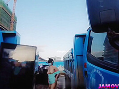 Asian Girl Posing with tied hand Outdoor