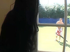 Married Asian Lady Lusts For Her Gardener So She Invites Him For A Sloppy Blowjob