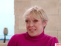 Teen stepdaughter watching bf fucking her big tits stepmom