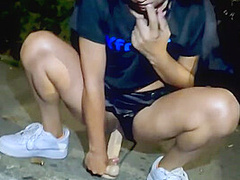 Paisa Colombiana Sale De Noche A Jugar Con Su Dildo Cream