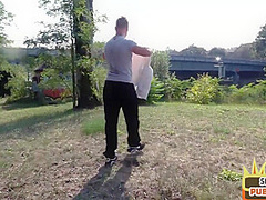 Amateur German mature first time fucked outdoor by sex date