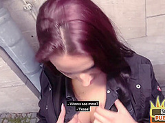 Busty German amateur fucked outdoor in public by sex date