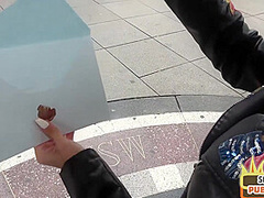 Outdoor public BJ German MILF gets fucked in hotel room