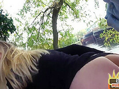 Public amateur babe sucks sex date guy outdoor before fucked