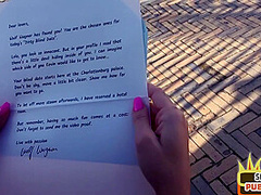 Skinny German babe sucks in public outdoor before fucked