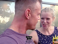 Outdoor public German amateur gets fucked by sex date